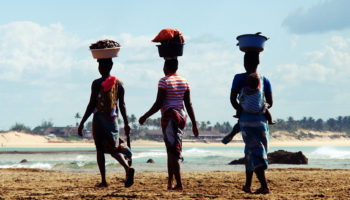 women with baskets